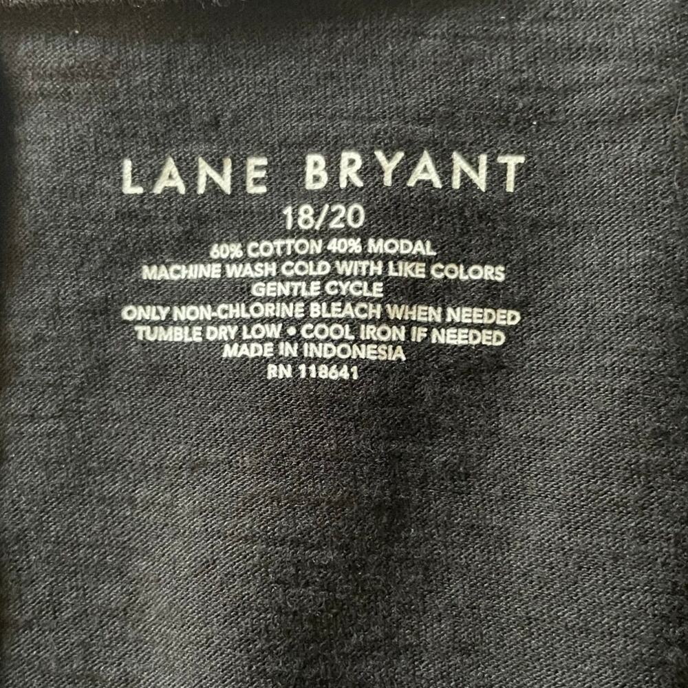Lane Bryant Black Babydoll Top Sz 18/20 Short Sleeves Scoop Neck Casual Neutral - Picture 2 of 8
